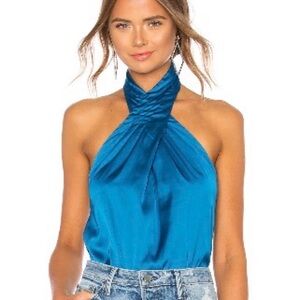 superdown Blue Halter Top